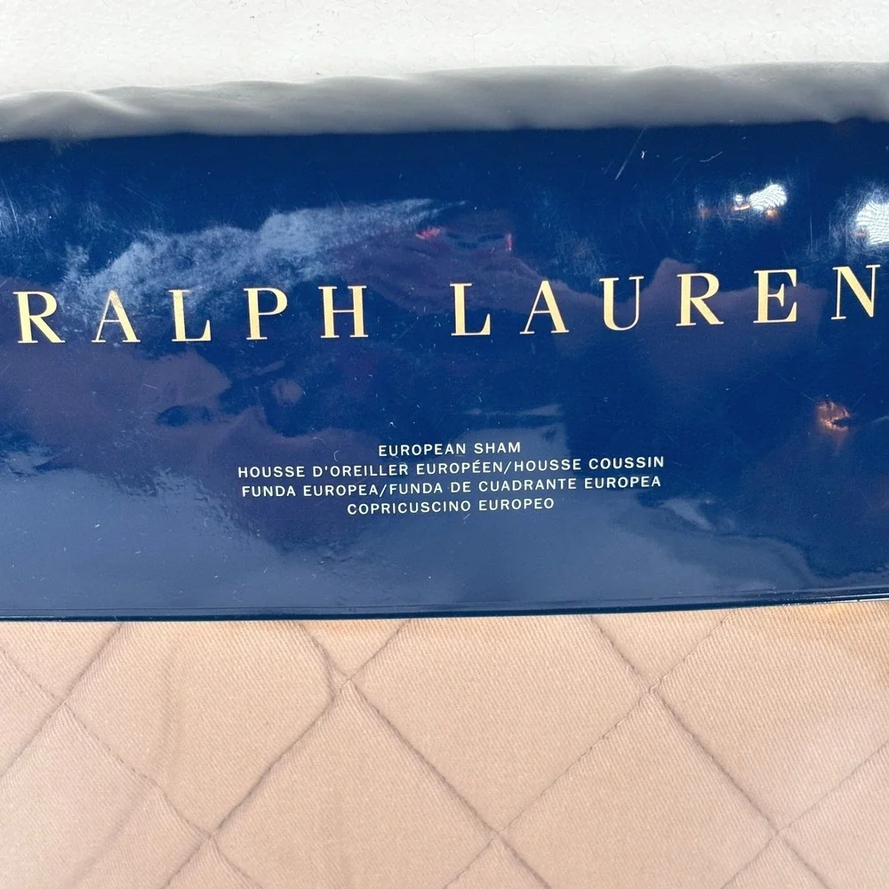 Ralph Lauren Cromwell Modern Equestrian Quilted Euro Sham‎ Camel Old Money NEW